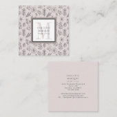 Motif botanique moderne Carte de visite Monogramme (Devant / Derrière)