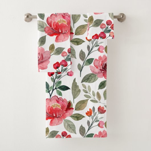 Motif botanique moderne rose rouge (En situation)