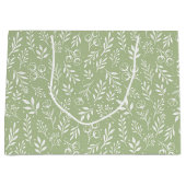 Motif botanique Sage Green - Grand sac cadeau (Devant)