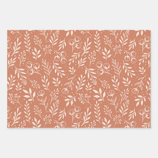 Motif Botanique Terracotta - Ensemble de papier d' (Devant)