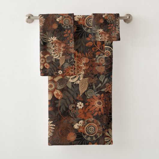 Motif botanique terracotta sage boho foncé (En situation)