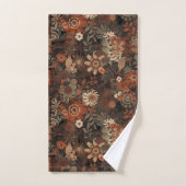 Motif botanique terracotta sage boho foncé (Serviette à main)
