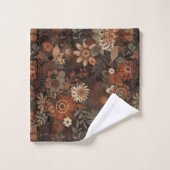 Motif botanique terracotta sage boho foncé (Gant de toilette)