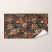 Motif botanique terracotta sage boho foncé (Serviette à main)