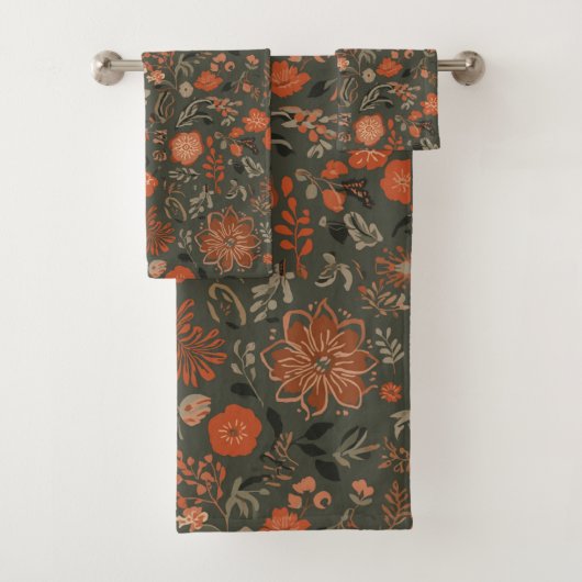 Motif botanique terracotta sage boho foncé (En situation)