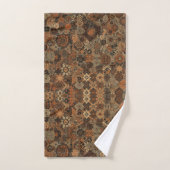 Motif botanique terracotta sage boho foncé  (Serviette à main)
