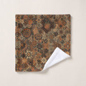 Motif botanique terracotta sage boho foncé  (Gant de toilette)