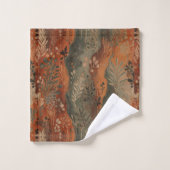Motif botanique terracotta sage boho foncé (Gant de toilette)