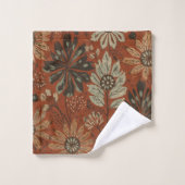 Motif botanique terracotta sage boho foncé (Gant de toilette)