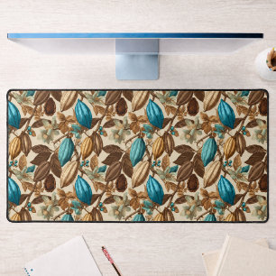 Motif botanique turquoise Cacao