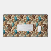 Motif botanique turquoise Cacao  (Clavier et souris)