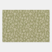 Motif botanique vert olive - Ensemble de papier d' (Devant 2)