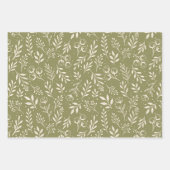Motif botanique vert olive - Ensemble de papier d' (Devant)