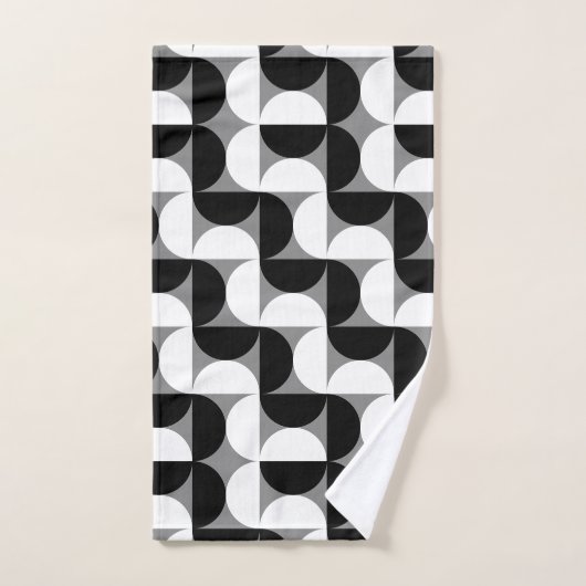 Motif Bowls du Moyen-siècle noir blanc (Serviette à main)