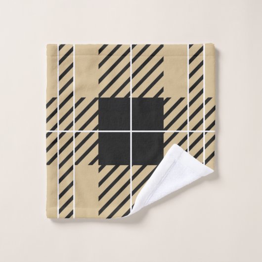 Motif Brown Buffalo Plaid (Gant de toilette)