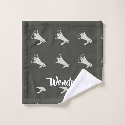 Motif Bullhorn sur gris (Gant de toilette)