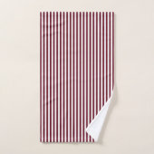 Motif Burgundy et White Stripes (Serviette à main)