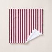 Motif Burgundy et White Stripes (Gant de toilette)
