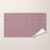 Motif Burgundy et White Stripes (Serviette à main)