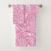 Motif cachemire blanc sur rose (En situation)