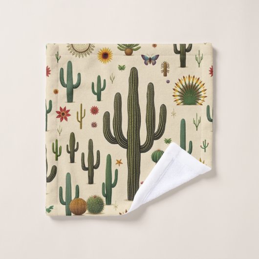 Motif Cactus du sud-ouest (Gant de toilette)