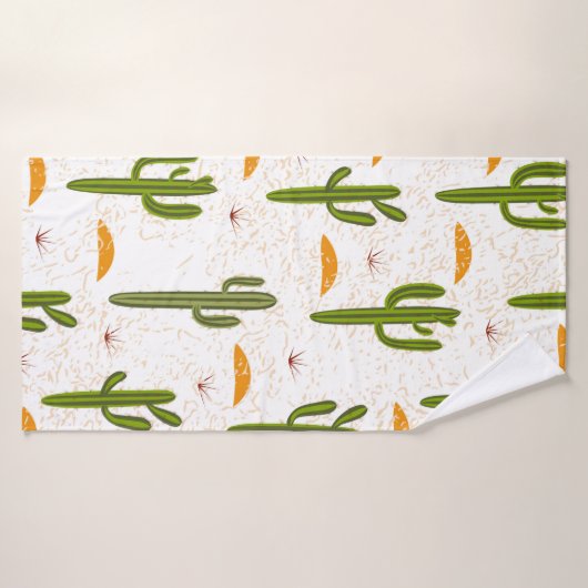 Motif, cactus, texture de sable, st mexicain (Serviette de bain)