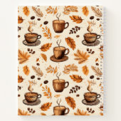 Motif café Doodle mignon| Carnet spiral personnali (Dos)