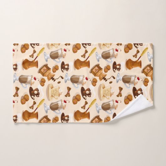 Motif café et biscuits (Serviette à main)