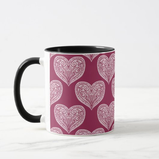 Motif cardiaque en Mug Bourgogne / Coupe (Gauche)
