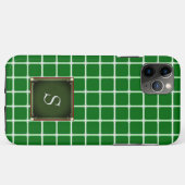 Motif Carré coque iphone vert Monogramme (Dos (Horizontal))