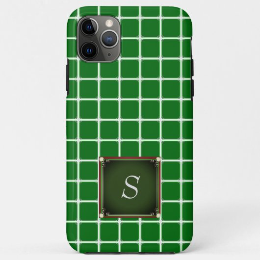 Motif Carré coque iphone vert Monogramme (Dos)