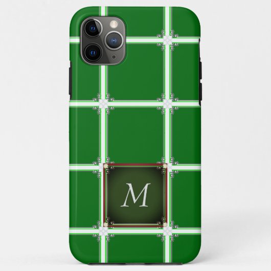 Motif Carré coque iphone vert Monogramme (Dos)