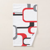 Motif Carré rétro rouge gris noir blanc (Serviette à main)