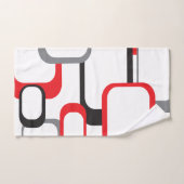 Motif Carré rétro rouge gris noir blanc (Serviette à main)