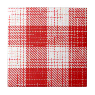 Motif carreaux à carreaux rouges et blancs gras
