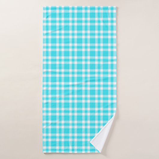 Motif carreaux bleu blanc (Serviette de bain)