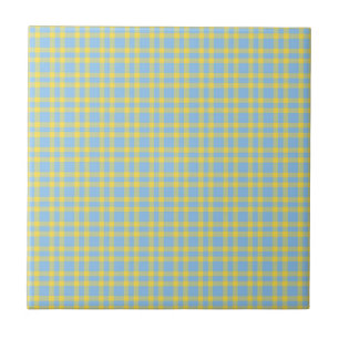 Motif carreaux bleu jaune