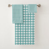 Motif carreaux gingham sarcelle et blanc (En situation)
