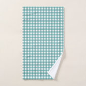 Motif carreaux gingham sarcelle et blanc (Serviette à main)
