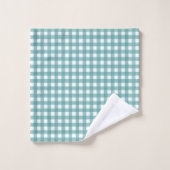 Motif carreaux gingham sarcelle et blanc (Gant de toilette)