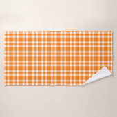 Motif carreaux orange blanc (Serviette de bain)