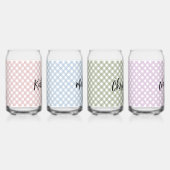 Motif carreaux personnalisé pastel rose bleu vert (Droite)