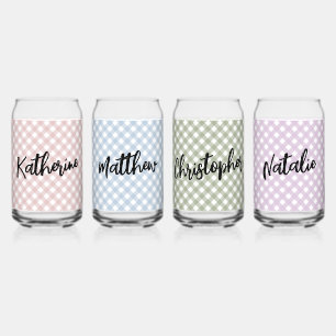 Motif carreaux personnalisé pastel rose bleu vert