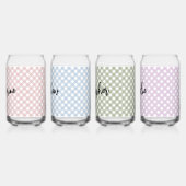 Motif carreaux personnalisé pastel rose bleu vert (Gauche)