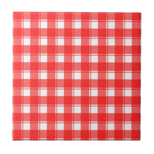 Motif Carreaux Rayures Rouges Blancs