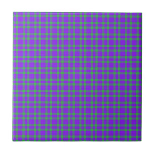 Motif carreaux vert et violet