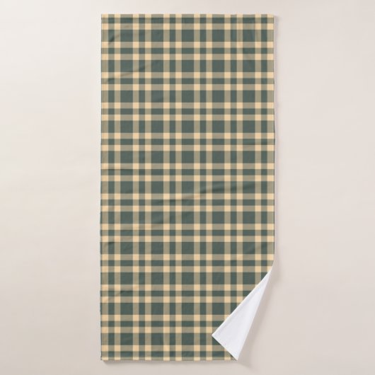 Motif carreaux vert jaune (Serviette de bain)