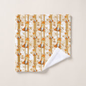 motif carrelé cabine de renard de bois mignon (Gant de toilette)