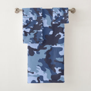 motif carrelé en camo bleu
