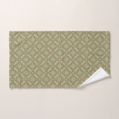 Motif carrelé vert et cuivre (Serviette à main)